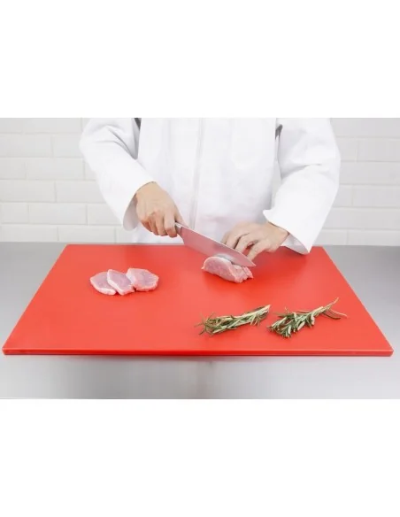 Grande planche à découper basse densité Hygiplas rouge