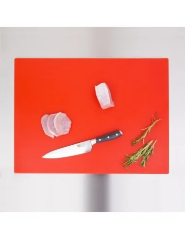 Grande planche à découper basse densité Hygiplas rouge