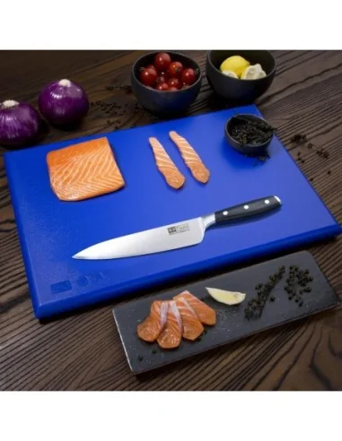 Planche à découper épaisse haute densité Hygiplas bleue