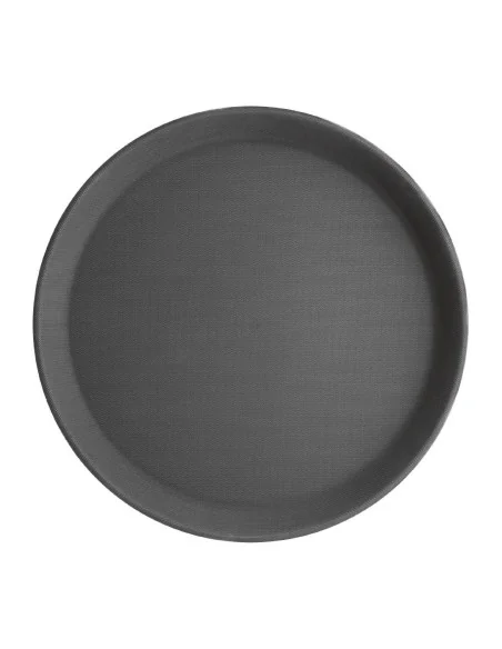 Plateau antidérapant en fibre de verre Olympia Kristallon rond noir 280mm