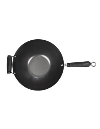Wok antiadhésif fond plat 35cm