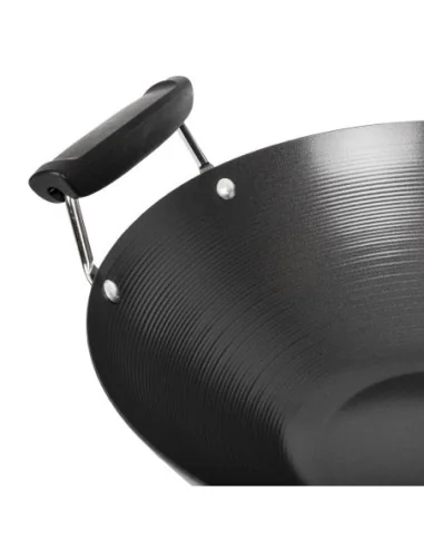 Wok antiadhésif fond plat 35cm