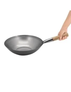 Wok en acier doux Vogue 33 cm 2