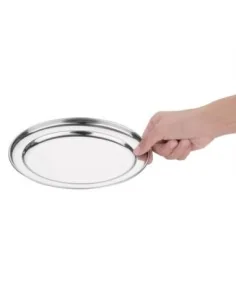 Plat de service ovale en inox Olympia 220mm 2