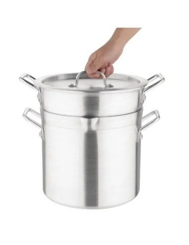 Marmite bain marie aluminium Vogue 10L