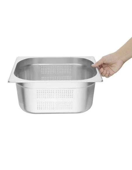 Bac Gastronorme inox perforé GN 1/2 150mm Vogue