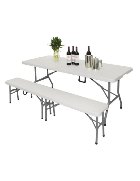 Table pliable au centre Bolero blanche 1829mm