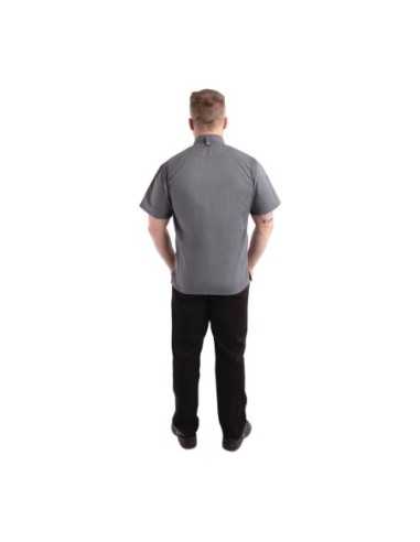 Veste de cuisine mixte légère manches courtes à fermeture éclair Springfield Chef Works Urban bleu encre M