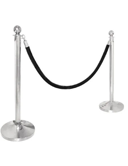 Poteau d accueil en acier inoxydable Bolero chromé à tête ronde