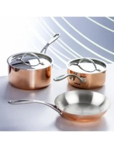 Batterie de cuisine en cuivre triple parois 3 pièces Vogue Cook Like A Pro 2