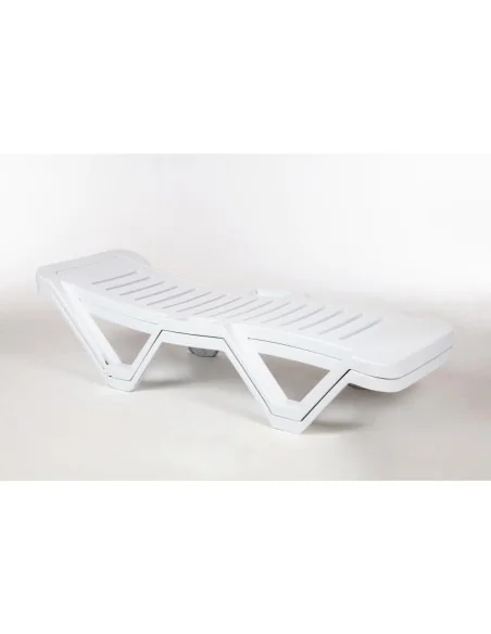Chaises longues en polypropylène blanches Resol (lot de 4)