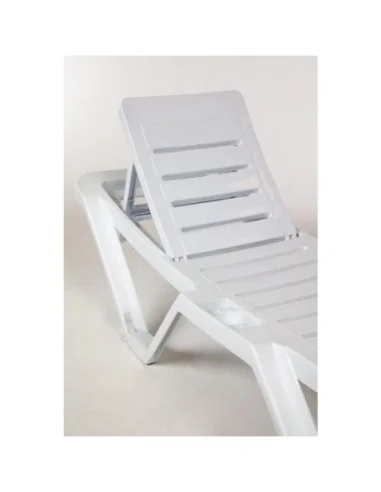 Chaises longues en polypropylène blanches Resol (lot de 4)