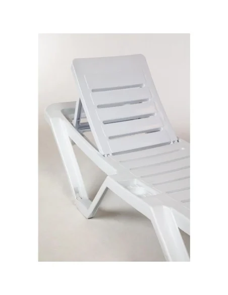 Chaises longues en polypropylène blanches Resol (lot de 4)