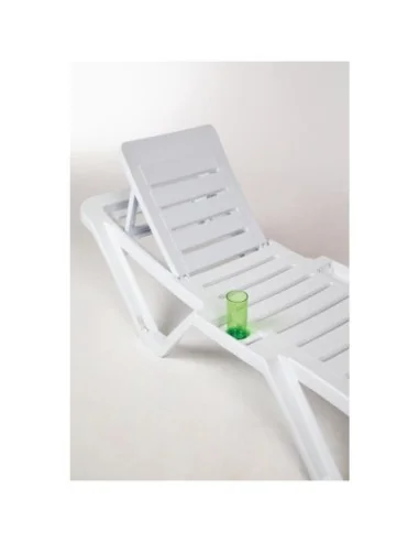 Chaises longues en polypropylène blanches Resol (lot de 4)