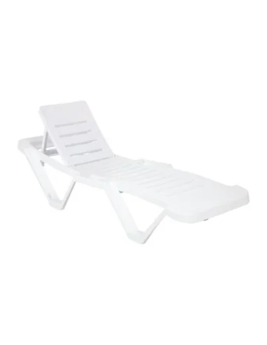 Chaises longues en polypropylène blanches Resol (lot de 4)