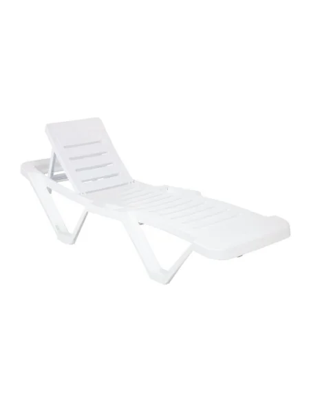 Chaises longues en polypropylène blanches Resol (lot de 4)