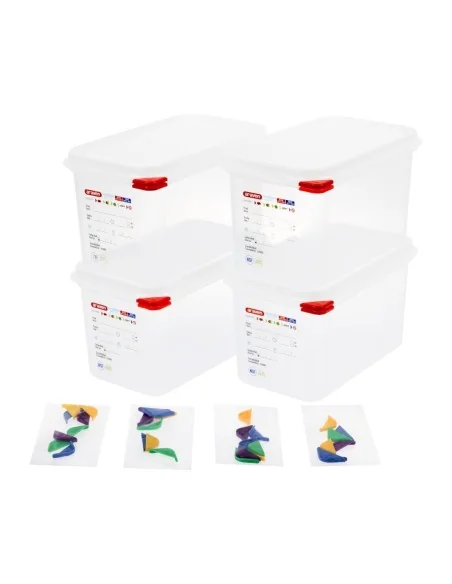 Boîtes alimentaires en polypropylène GN 1/4  Araven 4,3L (lot de 4)