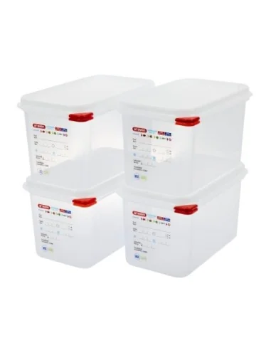 Boîtes alimentaires en polypropylène GN 1/4  Araven 4,3L (lot de 4)