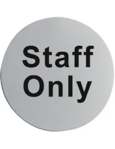 Plaque de porte inox - Staff only
