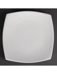 Assiettes carrées bords arrondis blanches Olympia 240mm (Lot de 12)