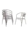 Fauteuils empilables en aluminium Bolero (Lot de 4)