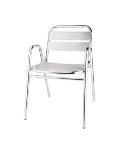 Fauteuils empilables en aluminium avec accoudoirs Bolero x4