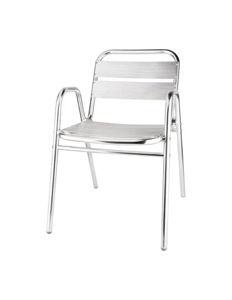 Fauteuils empilables en aluminium avec accoudoirs Bolero x4