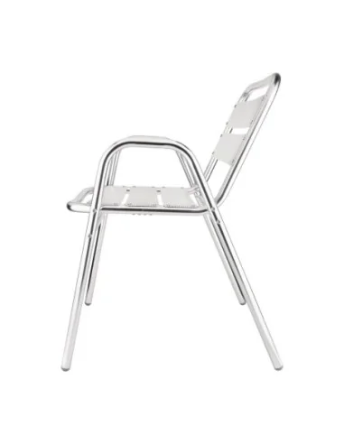 Fauteuils empilables en aluminium avec accoudoirs Bolero x4