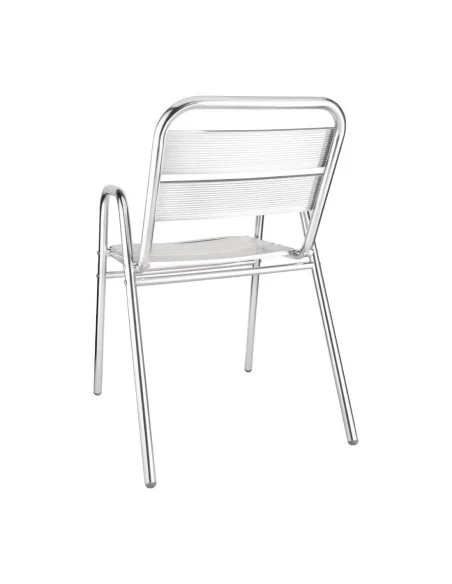 Fauteuils empilables en aluminium avec accoudoirs Bolero x4