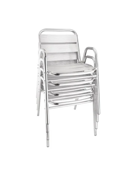 Fauteuils empilables en aluminium avec accoudoirs Bolero x4