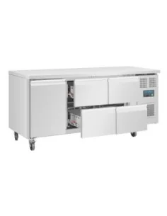 Table réfrigérée positive 1 porte 4 tiroirs Polar Série U 358L 2