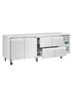 Table réfrigérée positive 2 portes 4 tiroirs Polar Série U 476L 2