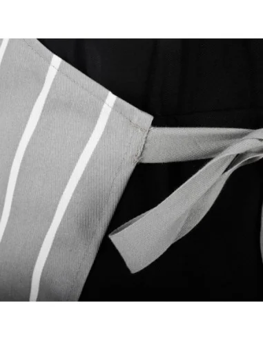 Tablier bavette rayé gris et blanc Whites