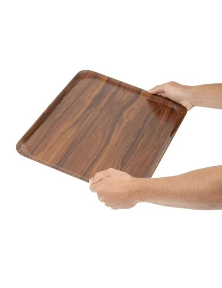 Plateaux stratifiés lisses Capri Cambro noyer 460mm (lot de 24)