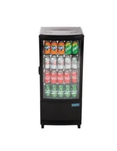 Vitrine réfrigérée porte incurvée économe en énergie Polar série C noire 86L 2