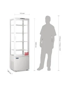 Vitrine réfrigérée porte incurvée économe en énergie Polar série C blanche 235L 2