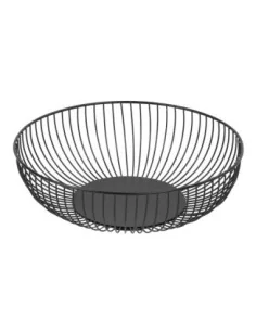 Panier de présentation rond métallique Olympia noir 285x85mm