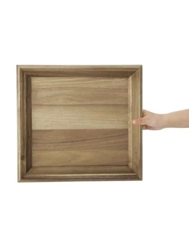 Plateau rectangulaire en acacia Olympia 380x355mm