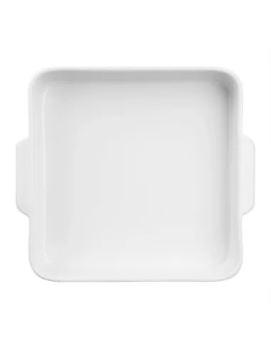 Plats à four carrés avec poignées Olympia Whiteware 200x180x40mm (Lot de 3)