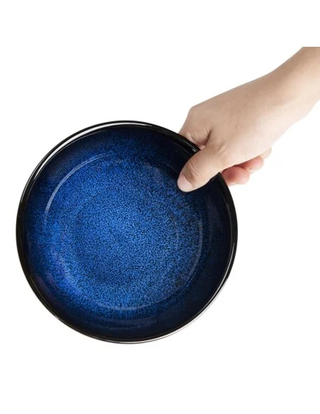 Bols plats Olympia Luna bleu nuit 160 mm (lot de 6)
