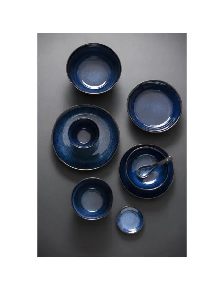 Bols plats Olympia Luna bleu nuit 160 mm (lot de 6)