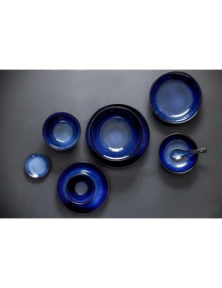 Bols plats Olympia Luna bleu nuit 160 mm (lot de 6)