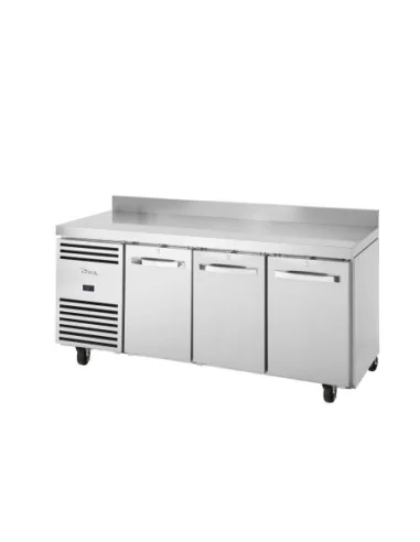 Table réfrigéree négative 3 portes GN 1/1 avec dosseret True TCF1/3