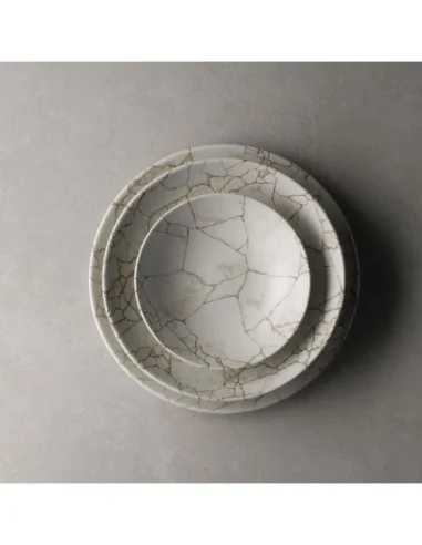 Assiettes rondes Studio Prints Kintsugi Agate Grey 217mm (Lot de 12)