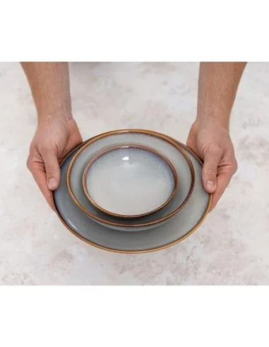 Bols évasés Olympia Drift gris uni 155 mm (Pack de 6)