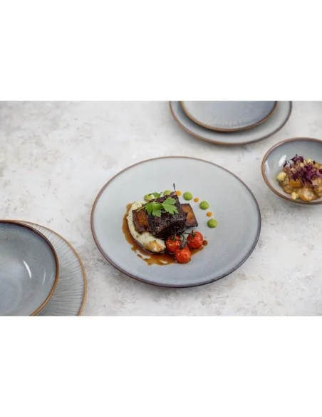 Bols évasés Olympia Drift gris uni 155 mm (Pack de 6)