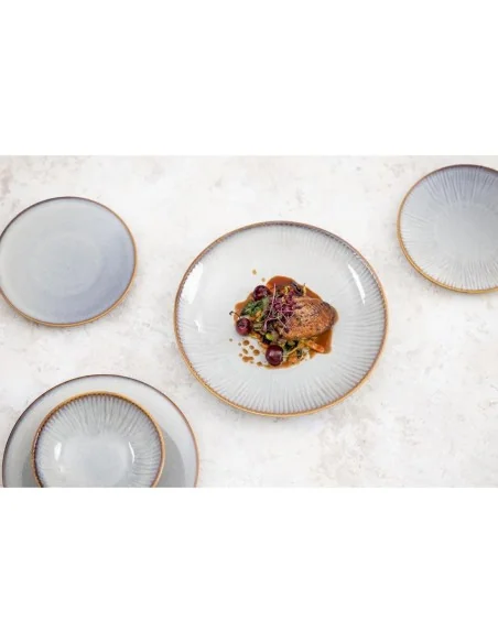 Bols évasés Olympia Drift gris uni 155 mm (Pack de 6)