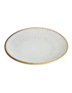 Assiettes plates Olympia Drift en relief gris 180mm (lot de 6) 2