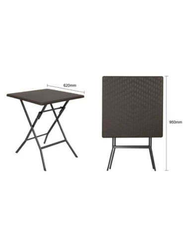 Table pliante carrée marron Bolero 620mm