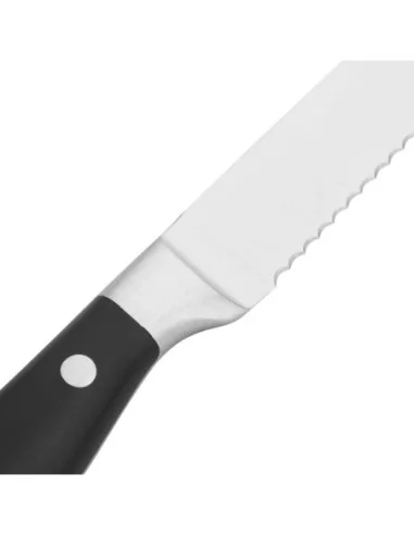 Couteaux à steak rivetés Olympia Premium avec manches en ABS noir (lot de 6)